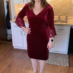 ⬇️ NWT Antonio Melani Burgundy Velvet Party Dress